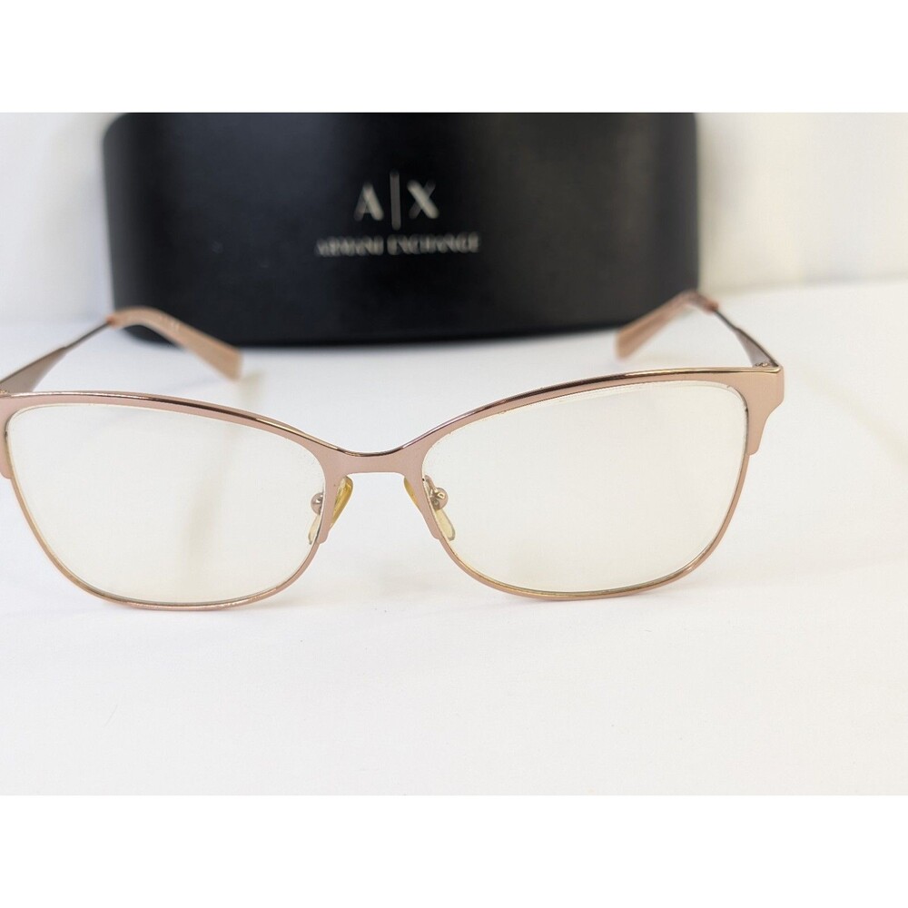 Armani Exchange AX1040 Glasses Frames Shiny Rose Gold Cat Eye 54-15-140 Case...